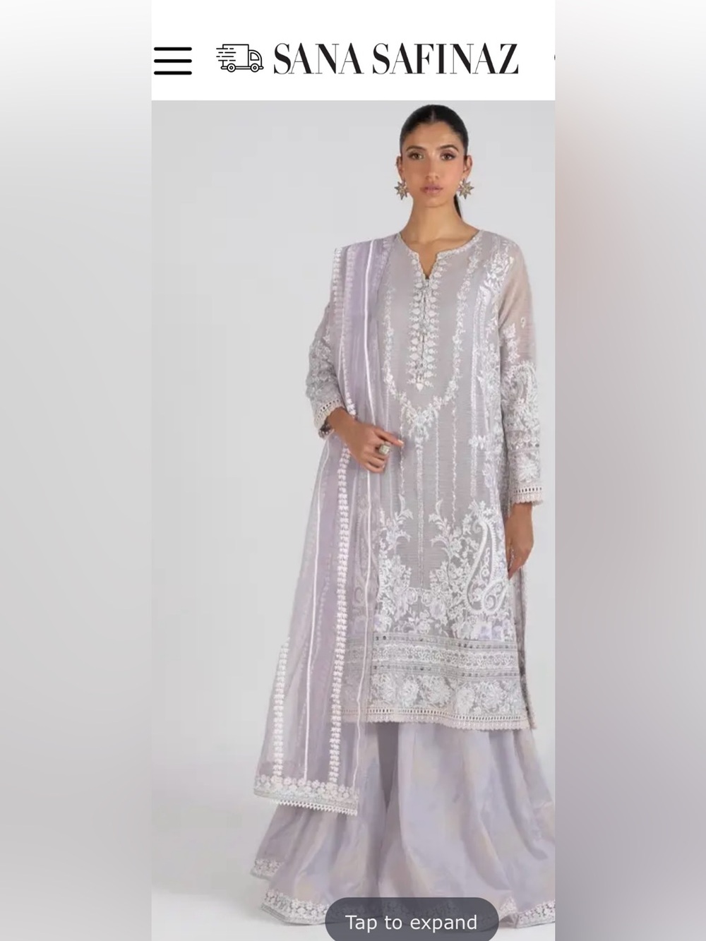 Women's Embroidered Lavender Cotton Net Kurta Set